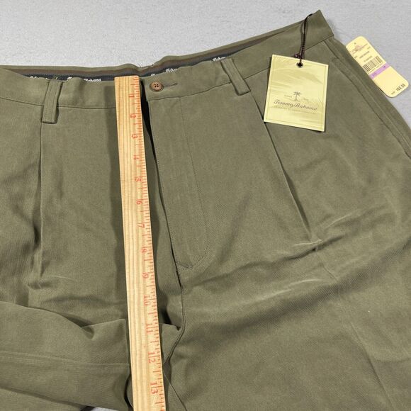 Tommy Bahama Shorts Men 38 Olive Green 100%‎ Silk Pleated Front Casual NWT - Picture 7 of 11